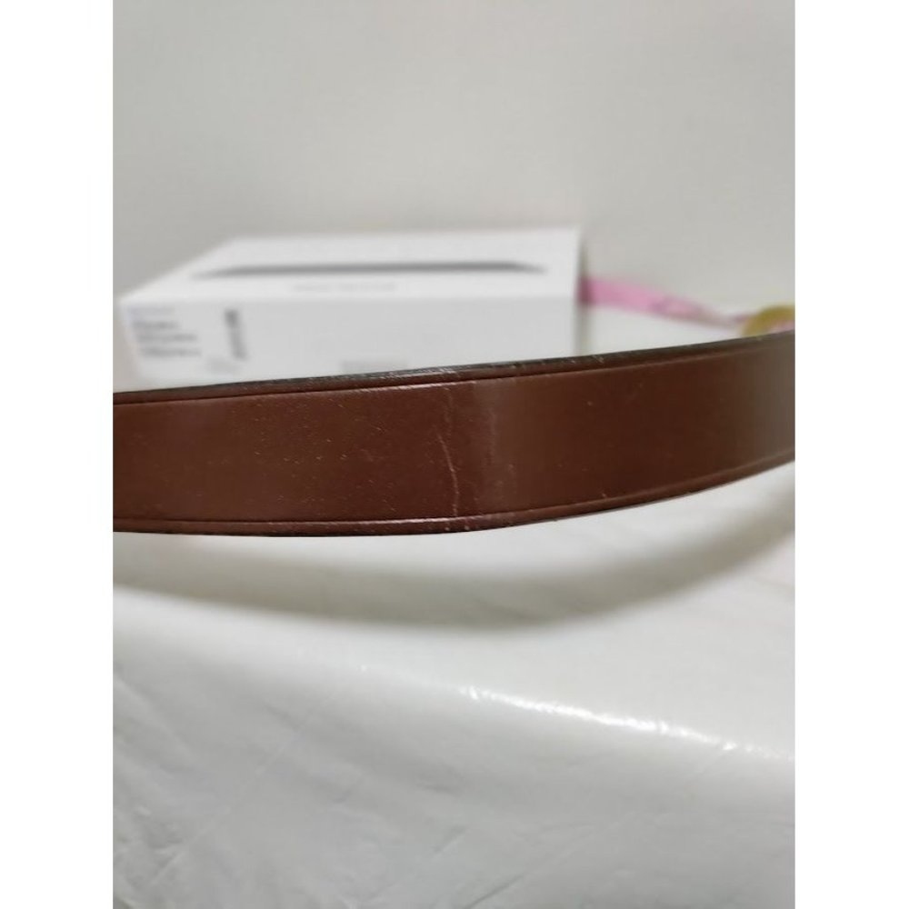 Riders Mens Leather Gold Tone Buckle Adjustable Belt Brown One Size - Picture 15 of 15